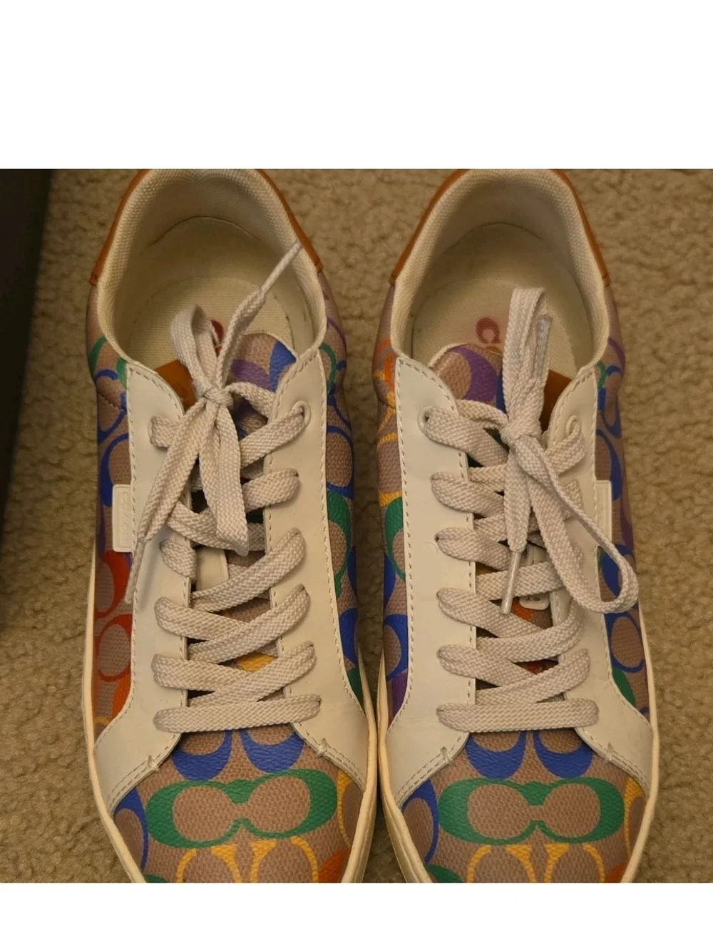 Coach Lowline Coated Canvas Sneakers in Tan Multi